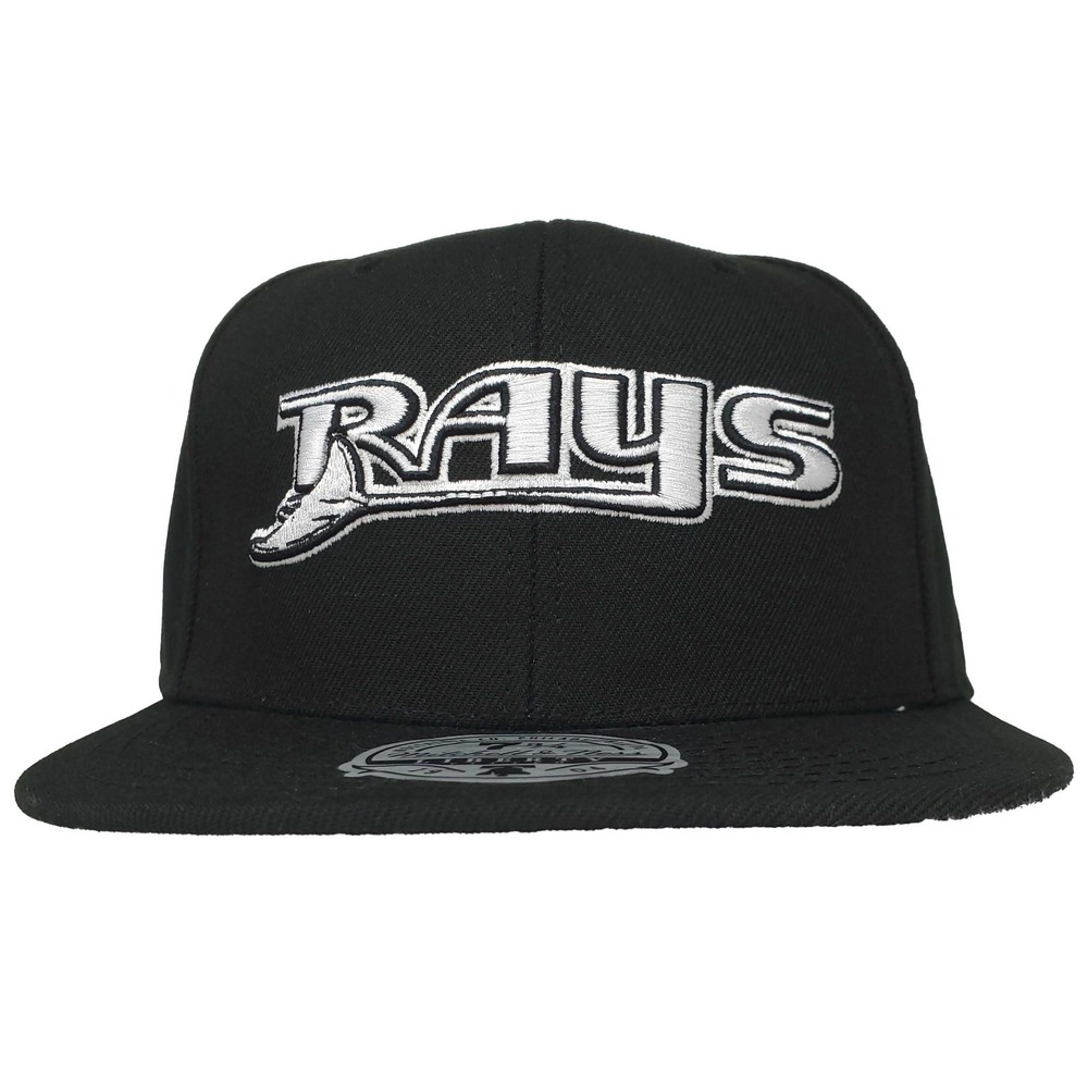 Tampa Bay Devil Rays Mitchell & Ness MLB Fitted 7 3/4 Flatbill Cap Hat Black NWT